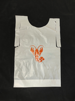 Bavoirs de fruits de mer pour adultes de restaurant imperméables personnalisés tablier de homard en plastique PE jetables en poly bavoir pour restaurant