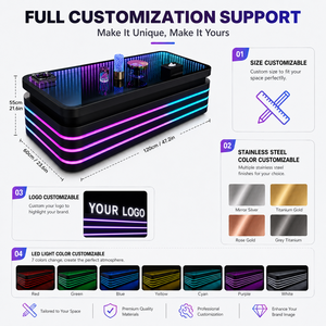 Mesa de Bar de Lujo con Iluminación LED RGB para el Hogar, Mesa de Bar Estilo Cyberpunk para Cafetería, Hotel, Club, Salón <span class=keywords><strong>VIP</strong></span>, Restaurante - Product Image 3