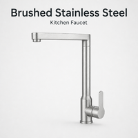 JIKU Keran Wastafel Dapur Modern 304 Stainless Steel dengan Katup Keramik Kepala Putar Fleksibel Semprotan Air Panas/Dingin Hitam
