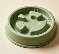 Bol à Manger Lent Non Toxique et Dégradable, Moulé par Injection, avec Base Antidérapante pour Chats d'Intérieur et Chiots