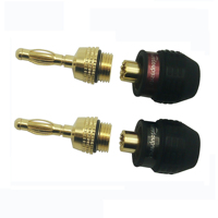 Prises banane HIFI de haute qualité, plaquées or 24K, connecteur banane de 4MM avec verrouillage à vis pour fiches de haut-parleur audio, 2 pièces