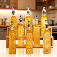 Nouvel Arrivage – Bouteille Distributrice Carrée en Verre Vide de 500 ml (17 oz) pour Huile d'Olive et Vinaigre, Qualité Alimentaire, Écologique, Impression Personnalisée pour Cuisine