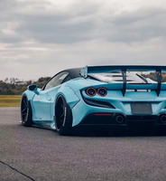 Pour Ferrari F8 : Kit carrosserie large avec diffuseur avant et spoiler de style LB en fibre de verre – Qualité supérieure, directement de l'usine