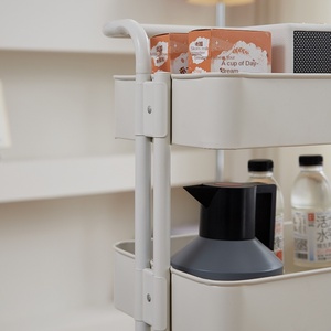 Chariot de rangement portable en acier au carbone multicouche, organisateur de <span class=keywords><strong>cuisine</strong></span> à roulettes amovible pour les collations, le salon et la maison - Product Image 2