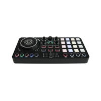 Mezclador de DJ Accuracy Pro Audio MID36D, Controlador de DJ Profesional/Consola de Audio, Mezclador de 4 Canales, Controlador MIDI USB