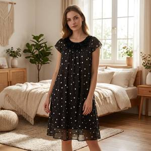 Nueva Llegada: Camisón <span class=keywords><strong>de</strong></span> Seda Helada con Estampado <span class=keywords><strong>de</strong></span> Corazones, Ligero y Transpirable para Mujer, Ideal para Otoño, Primavera y Verano - Product Image 5