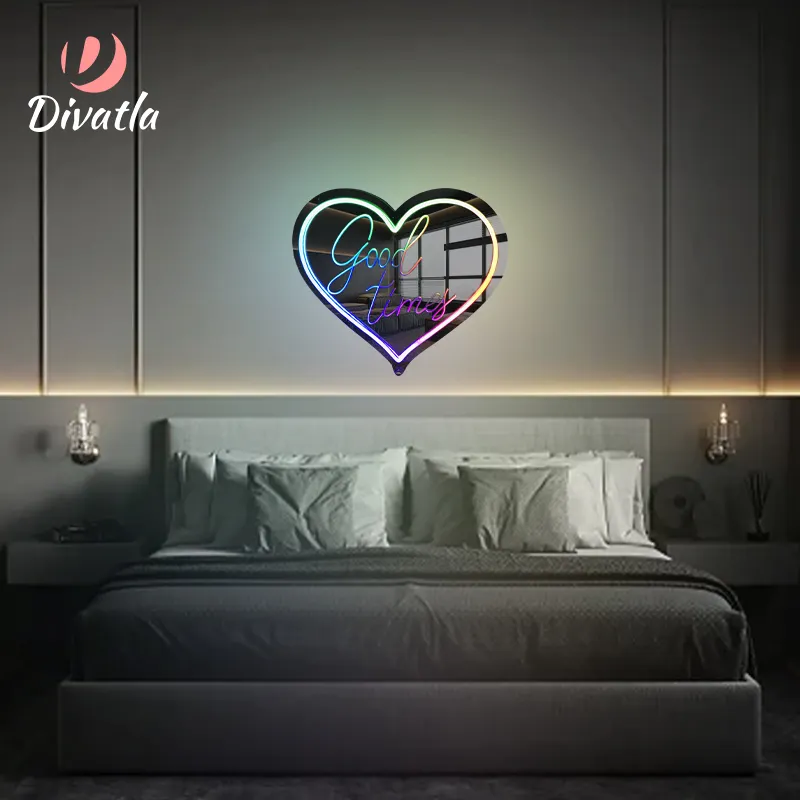 Bán buôn gương với ánh sáng LED cho phòng ngủ trang trí đám cưới treo tường Vanity gương với đèn dreamcolor Neon gương