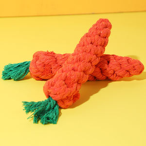 Rarewe mainan anjing tali katun, mainan mengunyah anjing wortel tali katun kepang pembersih gigi harga murah - Product Image 2