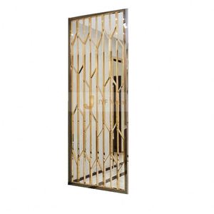 ANN006 Biombo de Acero Inoxidable 304 de Diseño Moderno de Alta Gama, Personalizado de Fábrica, con Recubrimiento PVD Dorado Tipo Espejo, Multifuncional - Product Image 1