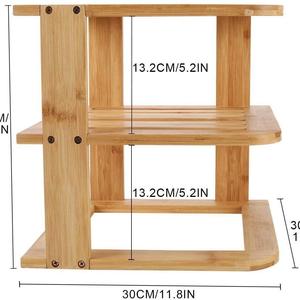 Three Tier Bamboo <b>Kitchen</b> <b>Storage</b> <b>Rack</b> 3 Floors Multi Functional Countertop Organizer - Product Image 4
