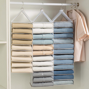 Hanging Wardrobe Storage,Hanging Closet Storage Bag,Foldable Clothes Organizer