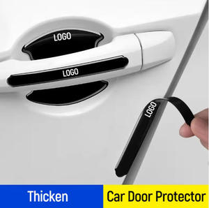 8pcs Stiker Dekorasi Eksterior Mobil Stiker Anti Gores Hitam Perekat Sendiri Pelindung Gagang Pintu Mobil - Product Image 5