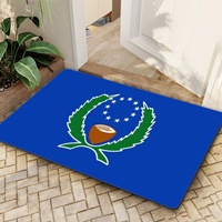 Tapis de sol rectangulaire en polyester et caoutchouc avec drapeau national de Pohnpei, paillasson antidérapant 40*60 cm pour entrée et cuisine