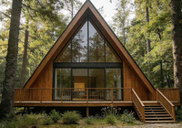 Maison en bois triangulaire asiatique moderne de 20 pieds, design respirant, épaisseur standard, pour hôtels et séjours en plein air