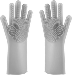 OEM Custom Logo Heat-resistant Design Silicone Cleaning Brush Scrubber <b>Gloves</b> Dish Washing <b>Gloves</b> - Product Image 2
