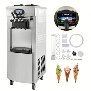Máquina comercial de helados suaves verticales de 2200W con 2 + 1 sabores y 2 compresores, máquina para hacer helados de alto rendimiento - Product Image 1