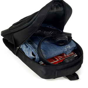 Laptop <b>Backpack</b> Large Capacity Black Unisex Shoulder <b>Straps</b> Solid Color Interior Laptop Compartment Travel Business Commute - Product Image 2