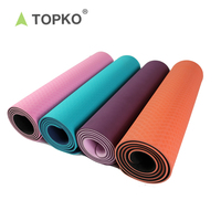 Tapis de Yoga TOPKO Antidérapant Écologique pour Exercice, Double Couche en TPE, Épaisseurs 4mm, 5mm, 6mm, 8mm