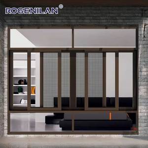 ROGENILAN Marco de <span class=keywords><strong>aluminio</strong></span> de malla de pantalla de rotura térmica con aislamiento de vidrio templado de doble panel de alta calidad Otras <span class=keywords><strong>ventanas</strong></span> correderas - Product Image 1