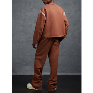 Haute Qualité Oem Couleur Bloc Imprimé Évider Sweat Cassé Trou Pull Français Terry Homme À Capuche - Product Image 3