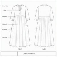 Robe midi en lin pour femme, col montant, manches 3/4, coupe ample, avec poches, idéale pour la plage et les vacances, vente en gros, OEM, ODM, logo personnalisé
