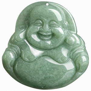 Pendentif Bouddha en Jadeite Naturelle Vert Pois, Style Chinois, Religion, UNISEXE, Cadeau Bouddhiste avec Certificat d'Expertise FG02 - Product Image 2