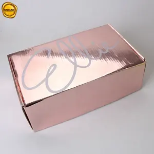 Sini cline High Luxury Wellpappe Roségold Farbe Hochzeits kleid Versand box Kleid Paket Box für Kleidungs stücke Verpackung