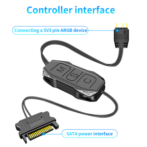 Tisata c 5V 3 Pin SATA ARGB denetleyicisi için ayarlanabilir ARGB ısı emici CPU soğutucu Fan-ABS Metal stok ARGB denetleyici yapılmış - Product Image 2