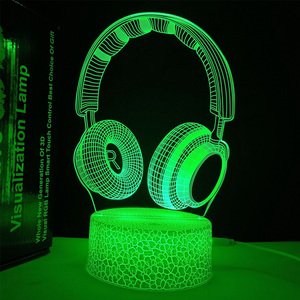 ضوء ليلي صغير ثلاثي الأبعاد من neish بجهاز تحكم عن بعد يعمل باللمس RGB متغير الألوان مكتب قاعدة الكراك مصباح وهم ثلاثي الأبعاد مصنوع من مادة ABS - Product Image 2
