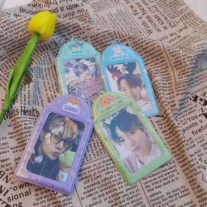 Portatarjetas de PVC personalizado de 3 pulgadas con diseño de corazón hueco, llavero de ídolo Kpop coreano, accesorio para tarjetas de crédito. - Product Image 4