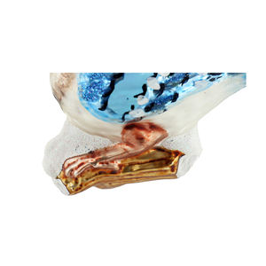 Ciondolo a forma di uccello blu libero con immagine di vetro dipinto con animale serie di decorazioni per la scena dell'albero di Natale - Product Image 3