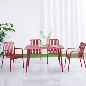 Outdoor Dining Set-Square Table 4 <b>Chairs</b> Aluminum Frame Industrial Design Weather Resistant UV Resistant Customizable Hotel - Product Image 3