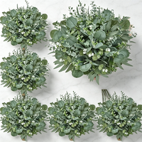 20 tiges de verdure artificielle hautement réalistes, fausses feuilles d'eucalyptus en vrac, feuillage mixte pour centres de table, vase, fleurs DIY