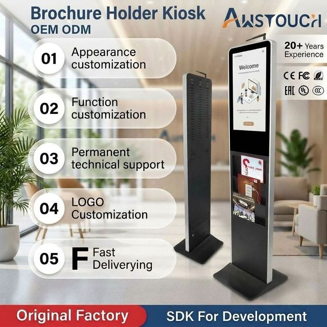 22 Inch Floor-Standing Interactive Digital Signage Kiosk for Advertising and Brochure