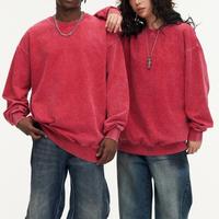 Kualitas tinggi 425gsm kapas Batik pullover hoodie dicuci longgar kebesaran berat crewneck sweatshirt kustom Wanita Pria