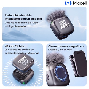 Microfono Inalambrico Miccell Con Reduccions De Ruido <strong>AI</strong> Pantalla Digital Y Microfono De Solapa Para YouTube TikTok Y Vlogs En - Product Image 2