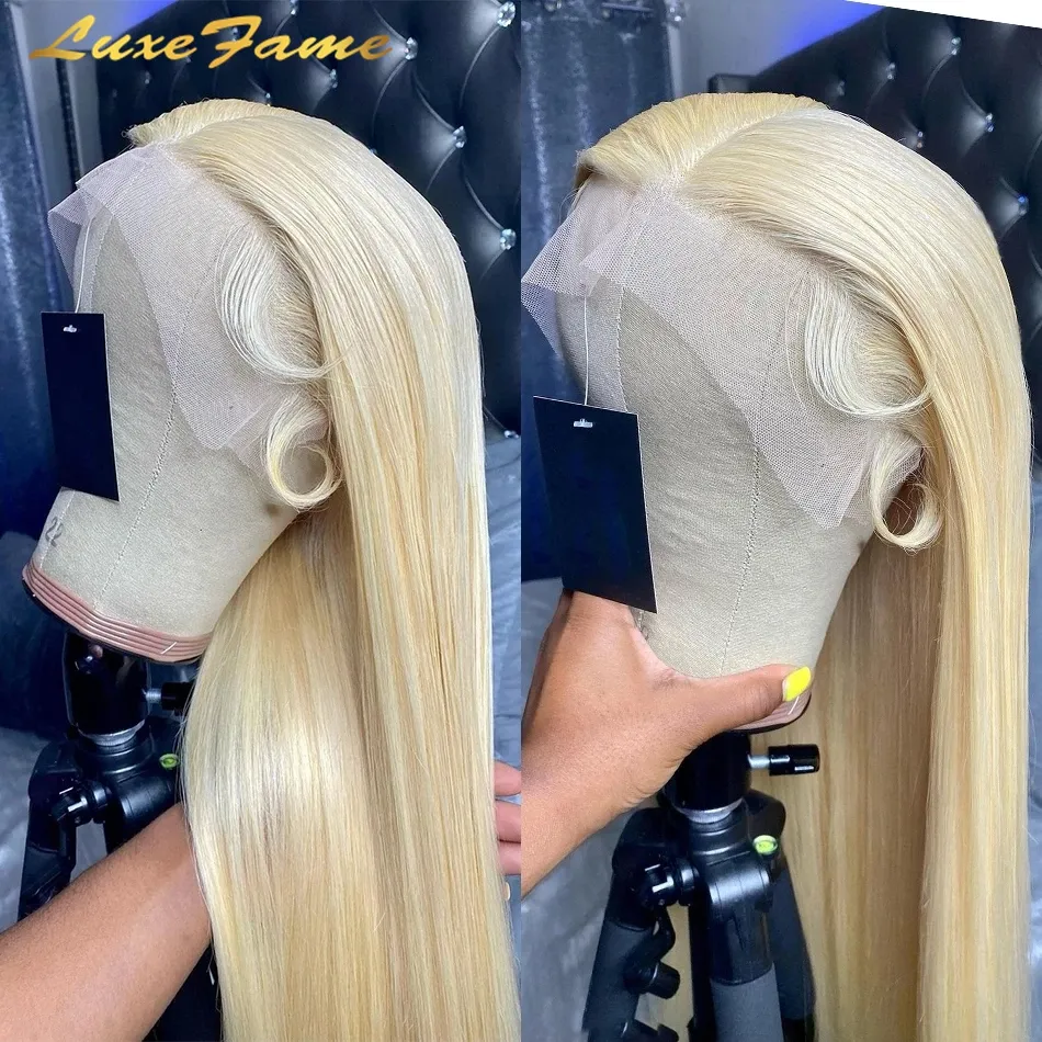 Luxefame 613 HD Full Lace Wig Human Hair,13x4 13x6 613 Virgin Lace Front Wig,Platinum Blonde 613 transparent Lace Frontal Wig