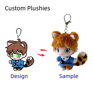 Chất lượng cao nhà máy tùy biến Logo động vật sang trọng nhẫn đồ chơi tùy chỉnh plushie Keychain - Product Image 4