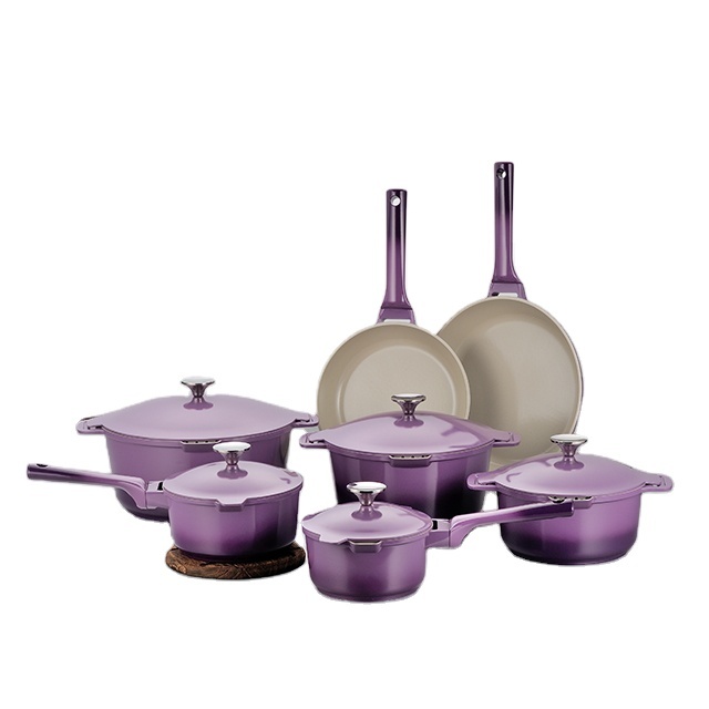 High Quality Cooking Pot Set Hot Sale Aluminum Ceramic Cookware Sets Induction Bottom