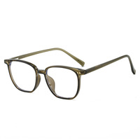 Lunettes anti-lumière bleue classiques, simples et tendance, à monture carrée, motif animalier, verres transparents, monture optique TR90