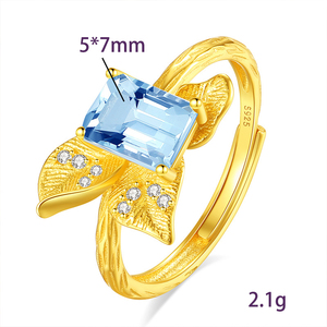 9 bagues vintage ajustables pour femmes avec pierre naturelle 5*7mm, argent sterling 925 plaqué or, bijoux de haute qualité - Product Image 6