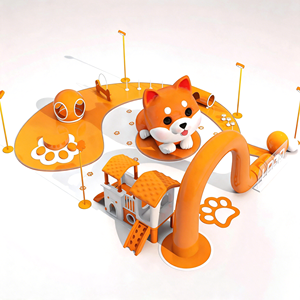 Équipement de terrain de jeu extérieur pour animaux de compagnie, matériau PE résistant à l'usure, ensemble de jeu d'agilité pour <span class=keywords><strong>chiens</strong></span> pour jardin, cour arrière, <span class=keywords><strong>parc</strong></span> pour animaux - Product Image 2