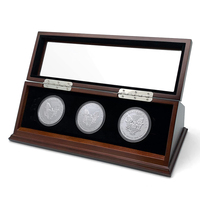 Caja de Madera Artesanal Conmemorativa para Monedas, Caja de Regalo para Monedas de Oro, Venta al Por Mayor