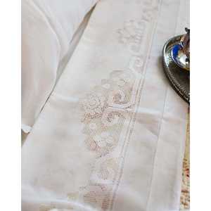 Pietrochianese Sicilian Geometric Drawn Linen Double Bed <b>Sheet</b> <b>Fitted</b> & <b>Flat</b> <b>Sheets</b> - Product Image 6