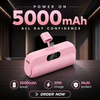 [Paquete de 2] Cargador Portátil de Carga Rápida de 20W, Mini Banco de Energía de 5000mAh con Pantalla LCD USB-C para Viajes, Compatible con iPhone 17/16/15 y Dispositivos Android