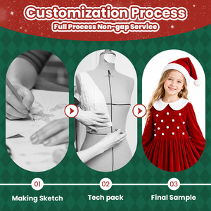 Costume da Babbo Natale per Bambine, Vestito Rosso in Velluto con Cappello, Colletto <span class=keywords><strong>Peter</strong></span> <span class=keywords><strong>Pan</strong></span>, Pon Pon, Outfit per Feste Natalizie - Product Image 2