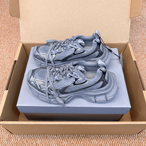 Zapatillas Deportivas de Plataforma con Malla Blanca, Gris y Naranja, Transpirables, Estilo Urbano - Product Image 3