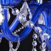 Lámpara de Araña Moderna Europea de Cristal Luminoso Azul, Iluminación Interior para Sala de Estar, Dormitorio, Salón de Banquetes, Material de Vidrio, Alimentación CA