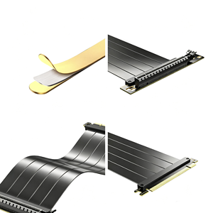 Cable de extensión para tarjeta gráfica PCIe 3.0 x16 de 30 cm, cable plano en ángulo de 90 grados para GPU, para caja de PC para juegos - Product Image 2