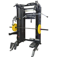 Rack de musculation réglable haut de gamme avec système de croisement de câbles et combiné d'entraînement fonctionnel, incluant machine à tirage vertical et machine à fly, pour usage domestique